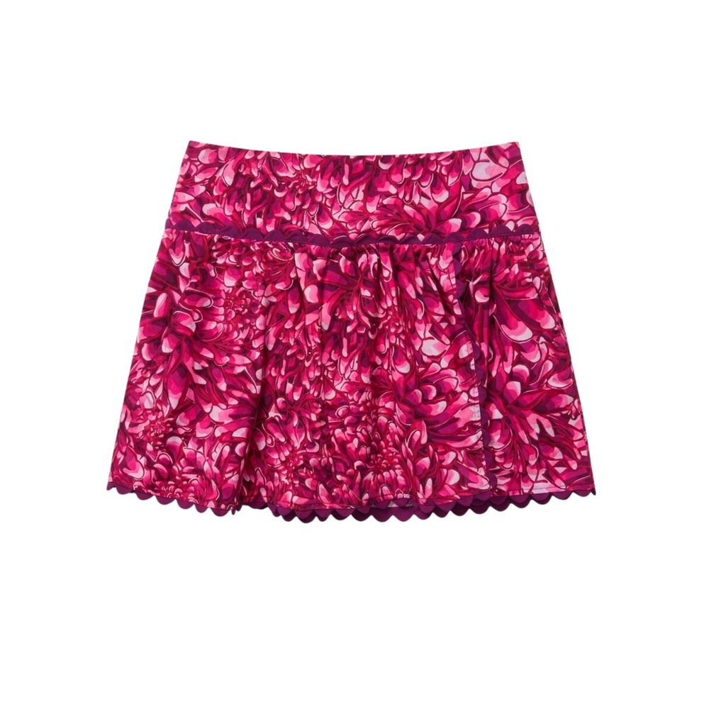 Kika Vargas x Target Pink Floral Wrap Mini Skirt Scallop Trim Fall 2022 Size 6
